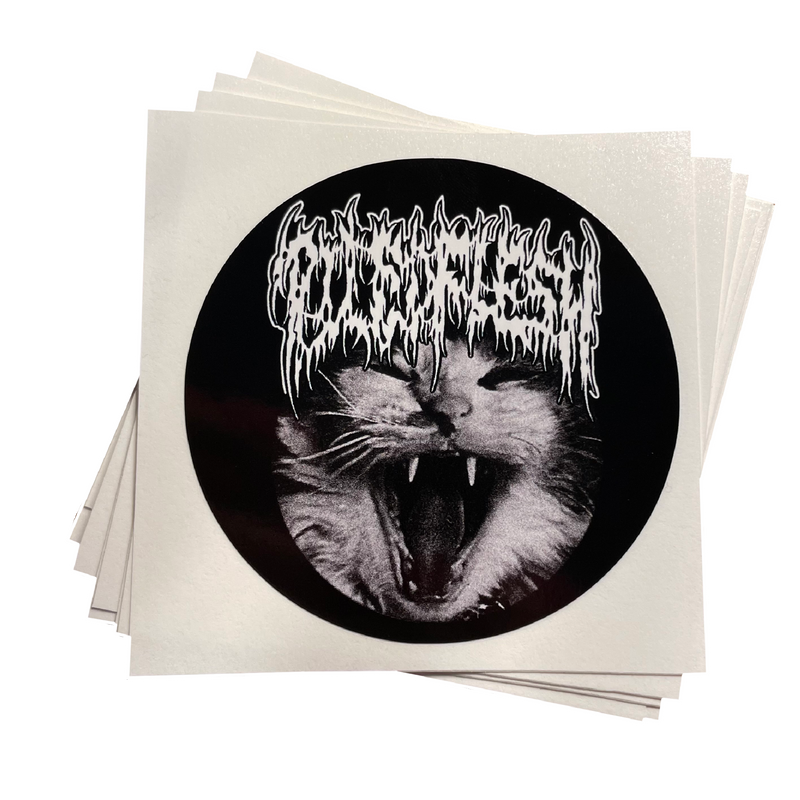 PILED FLESH CAT STICKER