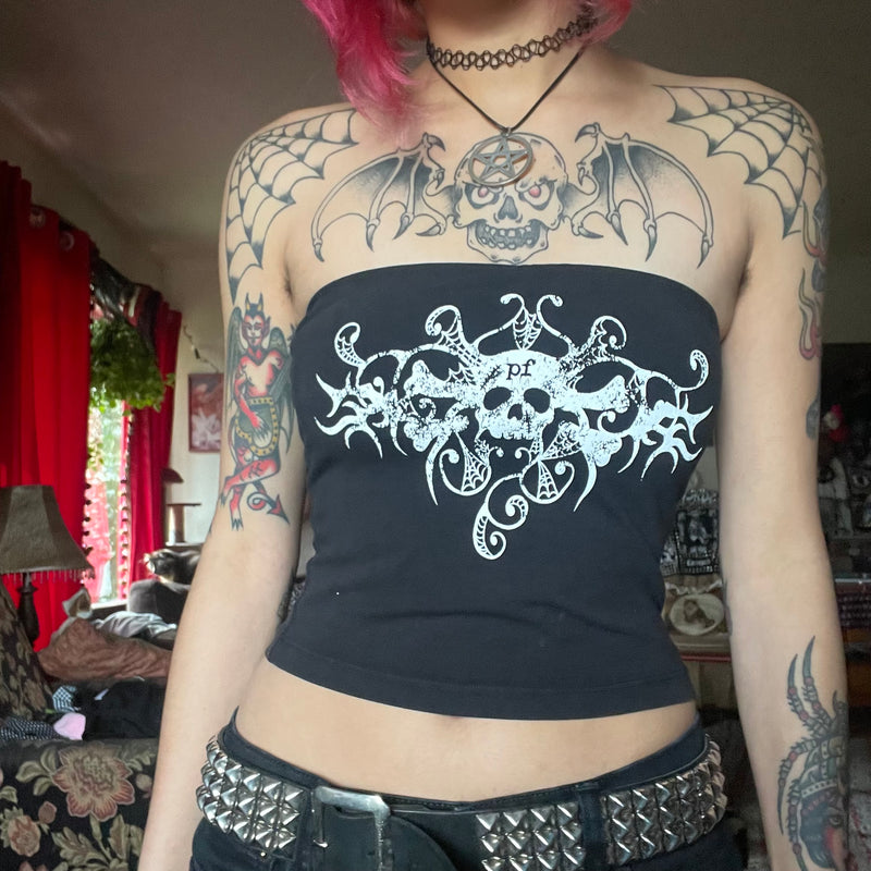 PILED FLESH TUBE TOP