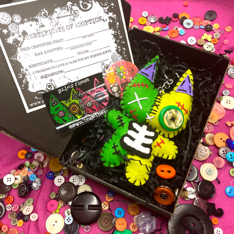 MYSTERY ZOMBIE KITTY KEYCHAINS