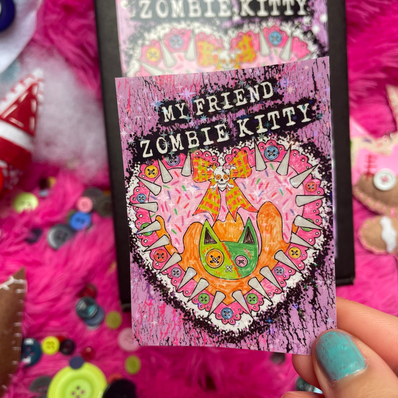 WINTER ZOMBIE KITTY KEYCHAINS