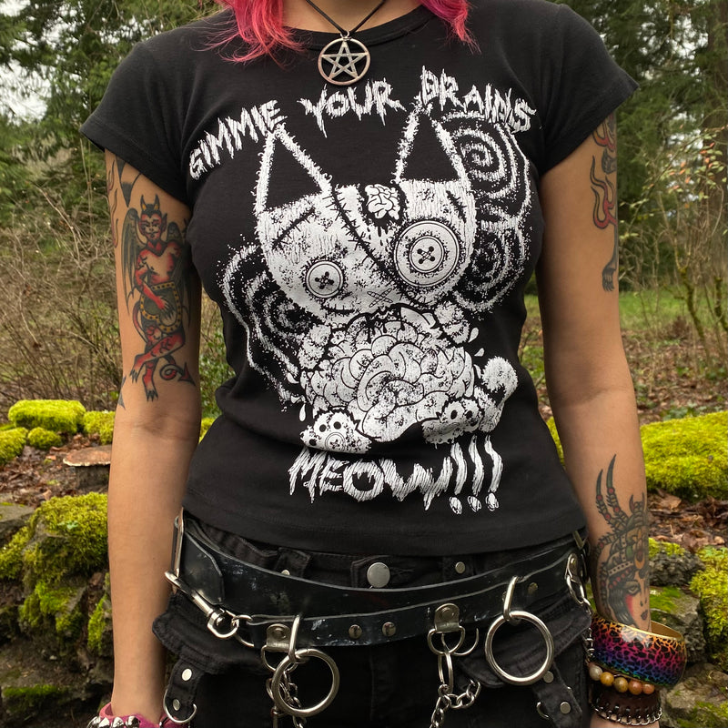 GIMME YOUR BRAINS MEOW! BABY TEE