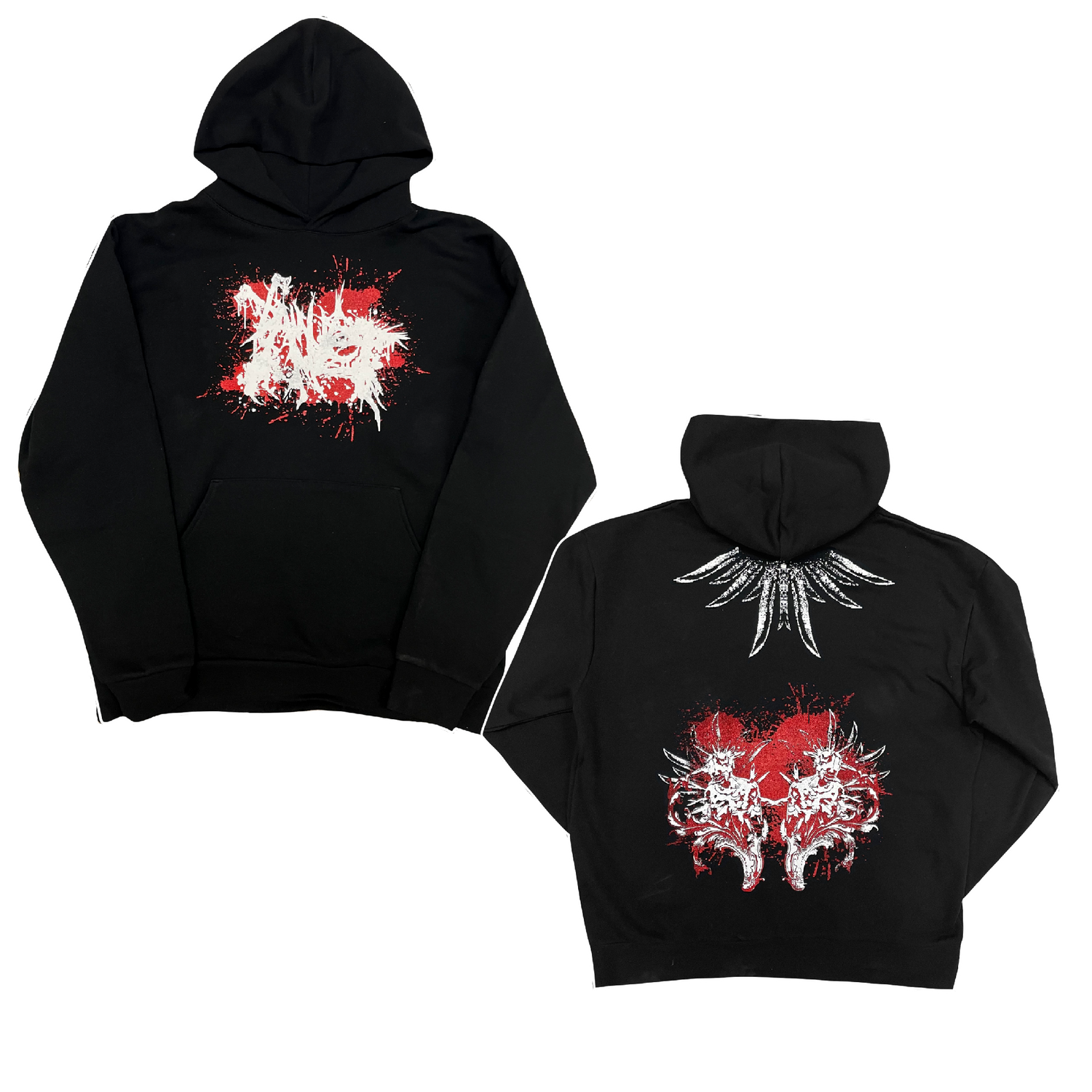AMULET BLOOD SPATTER DOUBLE PRINT HOODIE