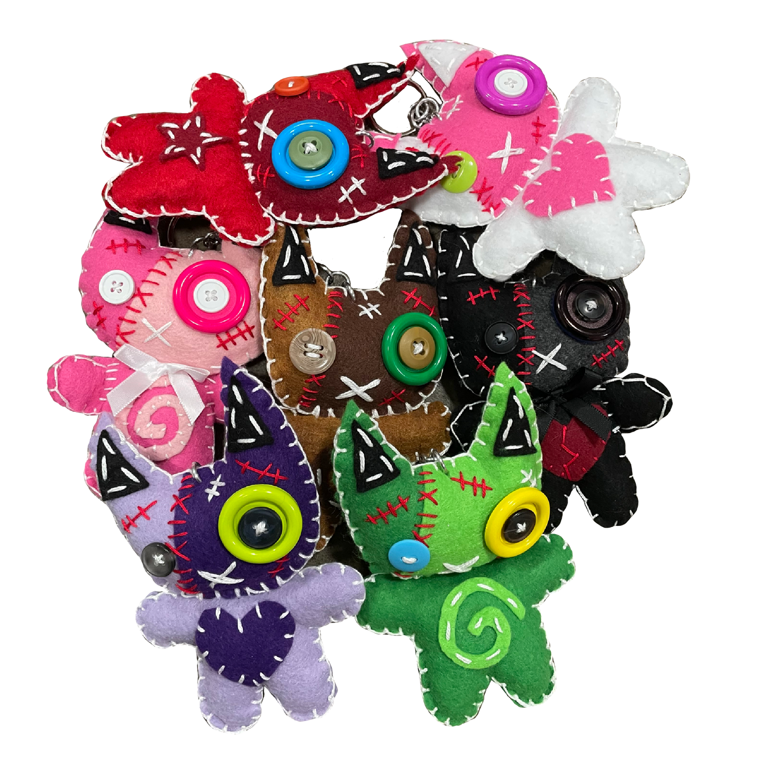 ZOMBIE KITTY KEYCHAINS