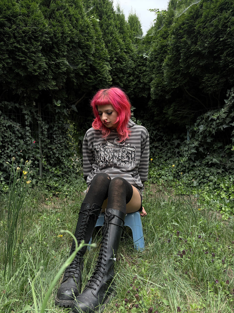 PILEDFLESH STRIPED HOODIE