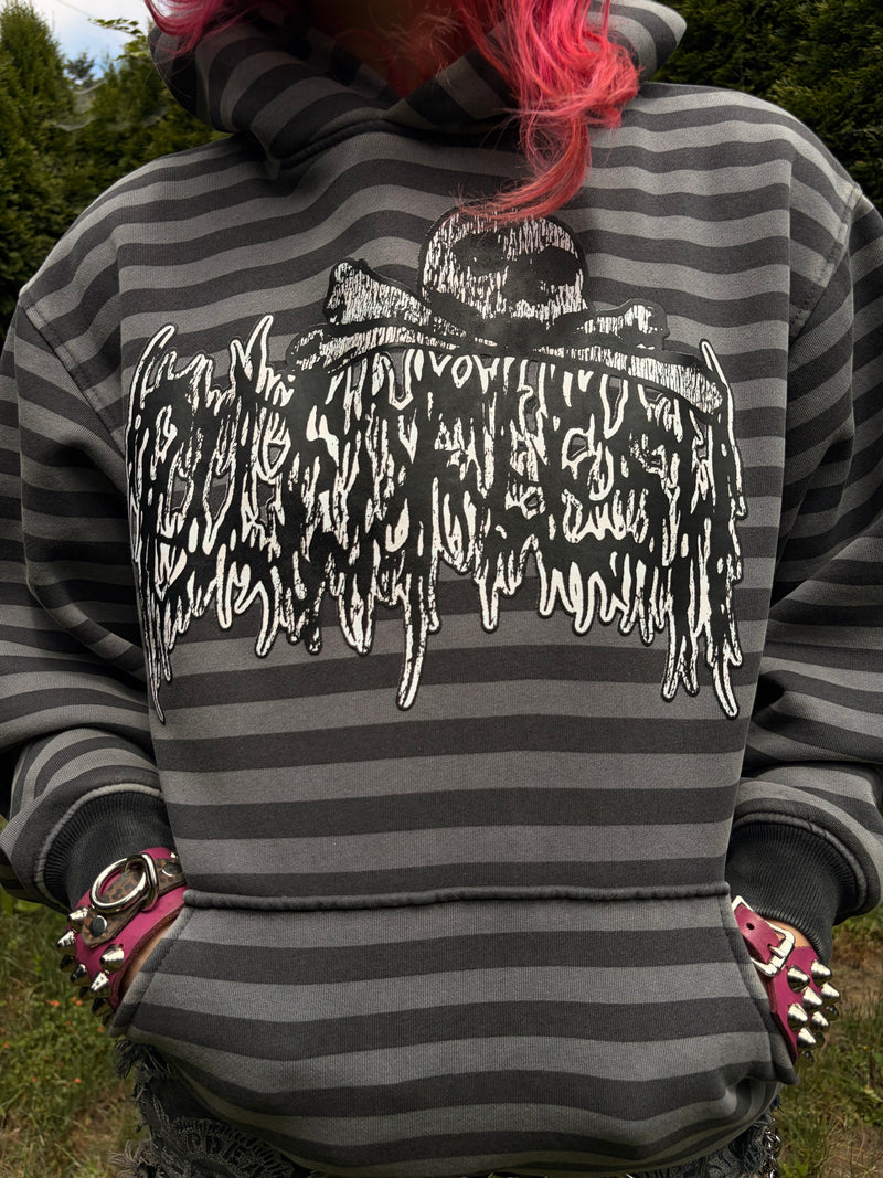 PILEDFLESH STRIPED HOODIE