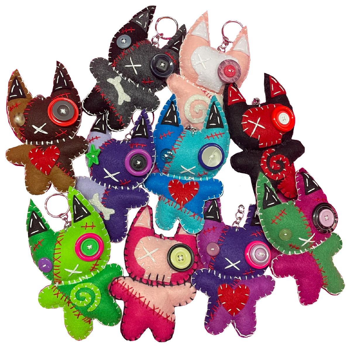 Doomsday Keychain MYSTERY ZOMBIE KITTY KEYCHAINS – PILED FLESH