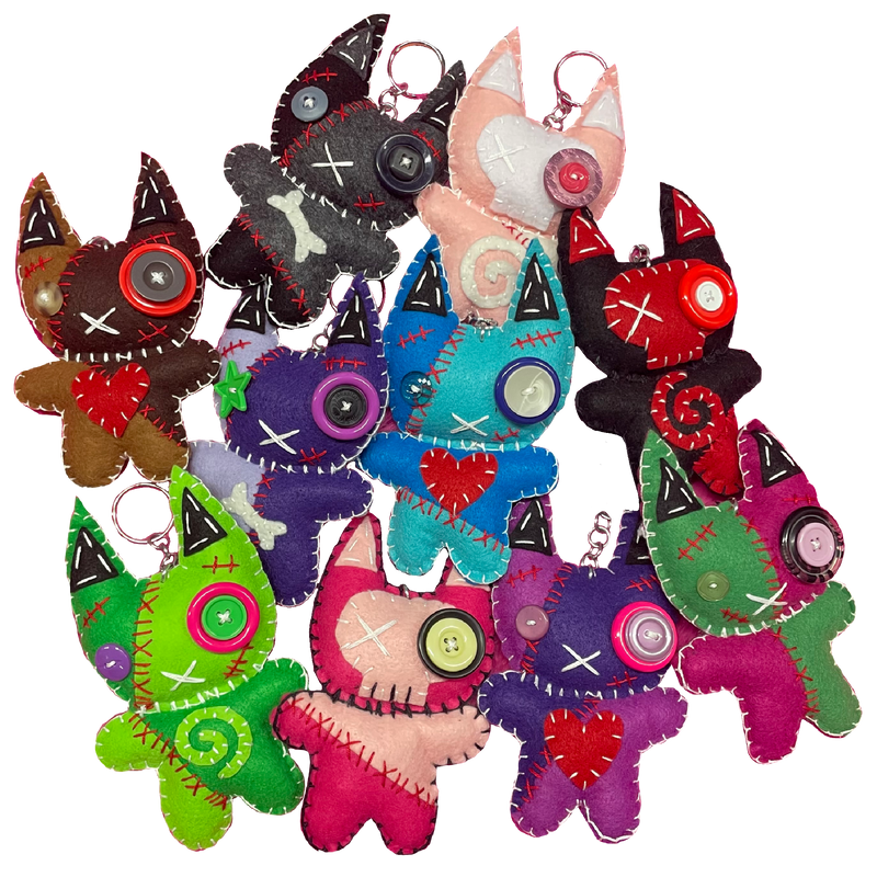 MYSTERY ZOMBIE KITTY KEYCHAINS